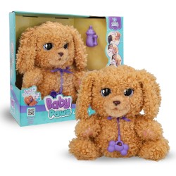 IMC Toys - BABY PAWS Labradoodle, Cucciolo Interattivo di Peluche che Reagisce ai Vostri Input, Portatelo con voi, Giocattolo Re