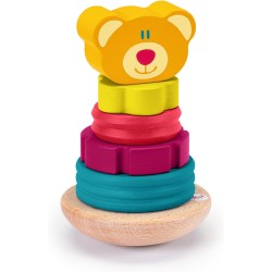 Trudi Sevi - Impilabile tattile magnetico Orso (6 pz) Sevi | Giochi in legno educativi bambini dai 2 anni | 15,5x10x10cm | Costr