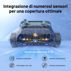 WYBOT S2PRO - ROBOT PULITORE A BATTERIA CON BASE DI RICARICA A BORDO PISCINA