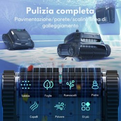 WYBOT S2PRO - ROBOT PULITORE A BATTERIA CON BASE DI RICARICA A BORDO PISCINA