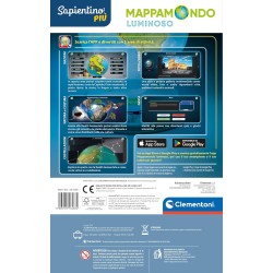 Clementoni - Sapientino Esploramondo Luminoso - Globo Interattivo Parlante, Mappamondo Bambini, Gioco Educativo 7 Anni, Elettron