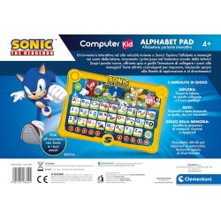 Clementoni - Sonic Alphabet Pad-Gioco Educativo 4 Anni, Kid, Regalo Elettronico Parlante Italiano, Computer, Laptop per Imparare