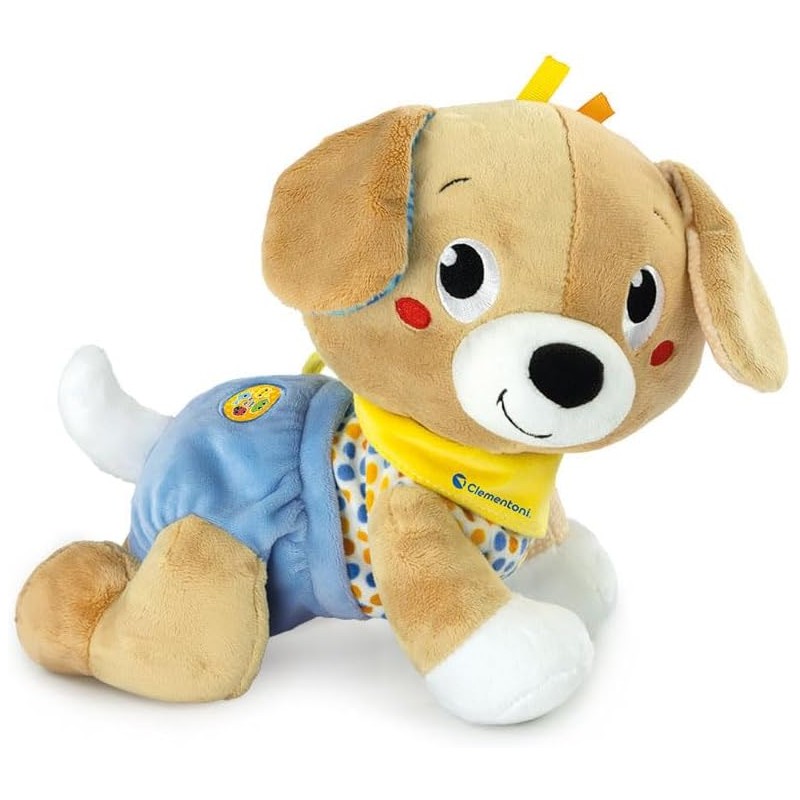 Clementoni - Baby Cagnolino Gattona Con Me - Peluche Interattivo Parlante Italiano, Canzoncine e Filastrocche, Gioco Bambini 6 M