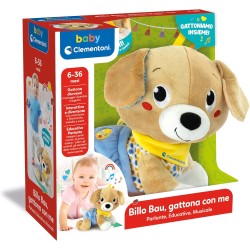 Clementoni - Baby Cagnolino Gattona Con Me - Peluche Interattivo Parlante Italiano, Canzoncine e Filastrocche, Gioco Bambini 6 M