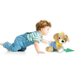 Clementoni - Baby Cagnolino Gattona Con Me - Peluche Interattivo Parlante Italiano, Canzoncine e Filastrocche, Gioco Bambini 6 M