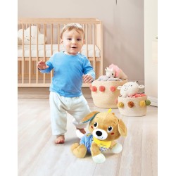 Clementoni - Baby Cagnolino Gattona Con Me - Peluche Interattivo Parlante Italiano, Canzoncine e Filastrocche, Gioco Bambini 6 M