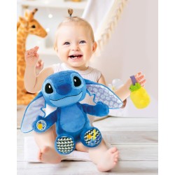 Clementoni - Disney Stitch Grow with Me Plush - Peluche Stitch Parlante Interattivo Suoni e Melodie, Sonaglino, Funzione Tummy T