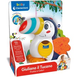 Clementoni - Baby Giuliano Il Tucano Frutta Centro attivitÃ  Gioco Educativo 1 Anno, Prima Infanzia, Becco Come Lampada Luminosa