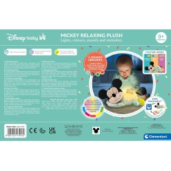 Clementoni - Baby Mickey Mindfulness Plush-Peluche Disney Musicale, Rilassante, Cromoterapia, Rumori Bianchi, Luci e Melodie, Pr