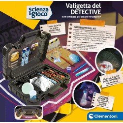 Clementoni - Lab-Valigetta Esperimenti, Laboratorio Scientifico 8 Anni, Gioco Detective, Scienza Forense, Rilevamento Impronte, 