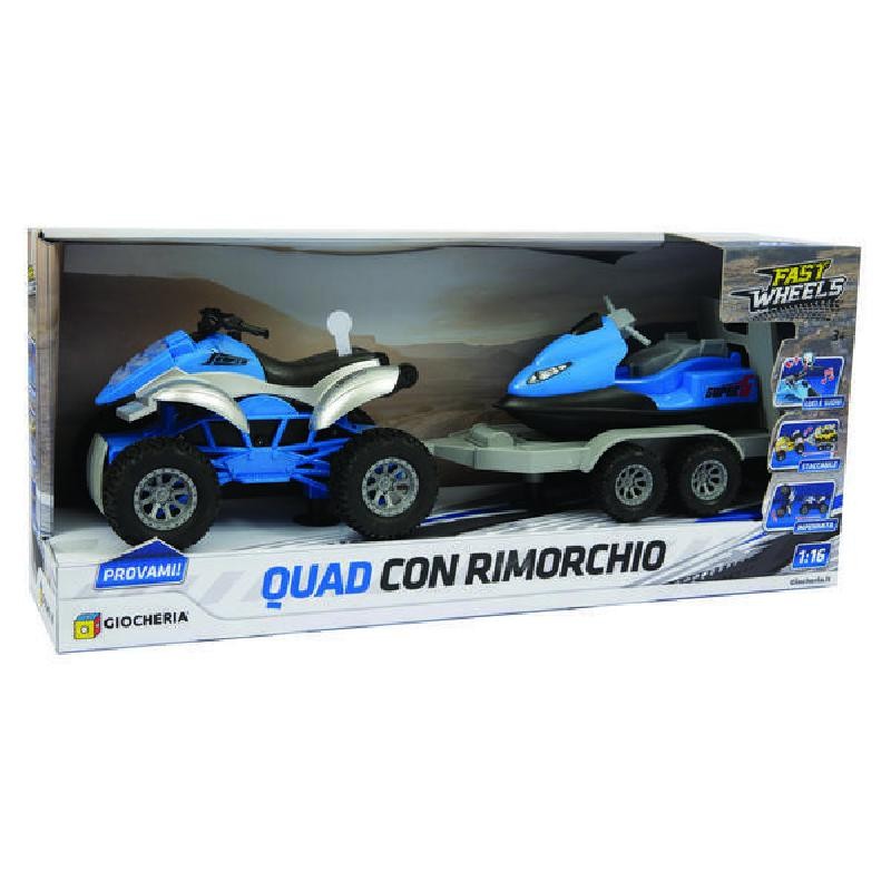 Fast Wheels - Quad con Rimorchio, modelli assortiti, 1 pezzo, GGI230044