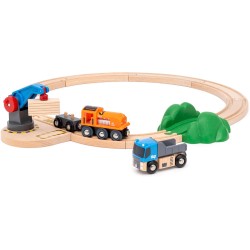 BRIO World - Starter Set Solleva e Carica, Set Costruzioni Trenino in Legno da 14 Pezzi, Giocattolo per Bambino e Bambina 3+ Ann