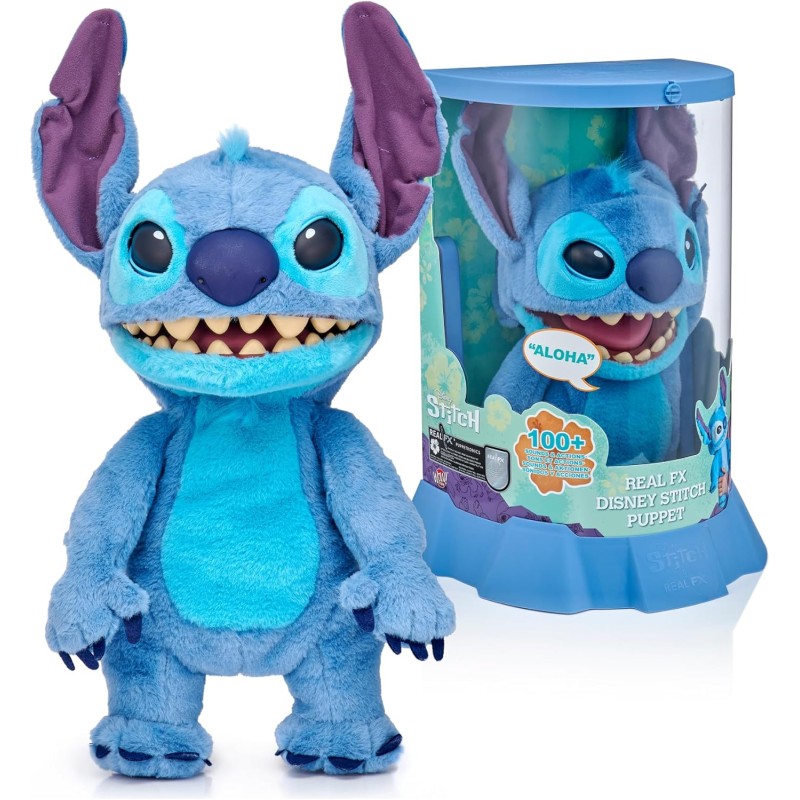 Disney - Stitch FX, peluche di Lilo &amp; Stitch, peluche elettronico da 45 cm, 100+ combinazioni di azioni e suoni, giocattolo 