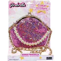 Nice Group - Girabrilla - Bag, Borsetta a forma di Borsellino, con Paillettes e Tracolla