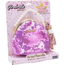 Nice Group - Girabrilla - Bag, Borsetta a forma di Borsellino, con Paillettes e Tracolla