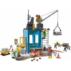 PLAYMOBIL - Action Heroes Promo Pack 71650 Cantiere, con tre personaggi, gru mobile e tanti accessori inclusi, PM71650