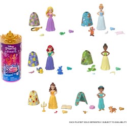 Mattel Disney Princess - Royal Color Reveal, assortmento, bambola con 6 sorprese da rivelare, serie amici con personaggio, ispir