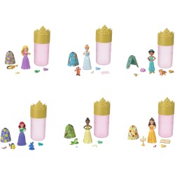 Mattel Disney Princess - Royal Color Reveal, assortmento, bambola con 6 sorprese da rivelare, serie amici con personaggio, ispir