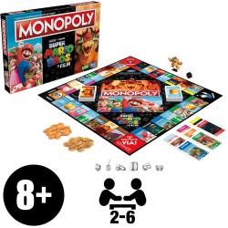 Monopoly - Super Mario Bros Edizione ispirata al film, gioco da tavolo per bambini e bambine, contiene la pedina di Bowser