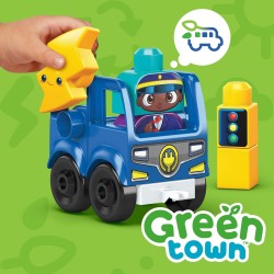 Mega Bloks - Green Town Bus Ecologico Amici Bio - Costruzioni per Bambini - 35 Blocchi - 2 Personaggi da Costruire - Regalo per 