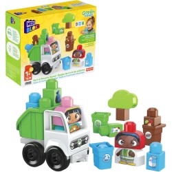 Mega Bloks - Green Town - Squadra Raccolta Differenziata Amici Bio, Set da Costruzione con 18 Grandi Blocchi, tra Cui Pezzi Spec