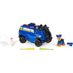 Paw Patrol - Veicolo trasformabile Rise And Rescue con Personaggio Chase o Marshall e Accessori, Giocattoli per Bambini dai 3 An