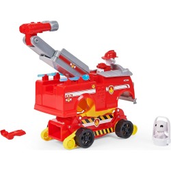 Paw Patrol - Veicolo trasformabile Rise And Rescue con Personaggio Chase o Marshall e Accessori, Giocattoli per Bambini dai 3 An