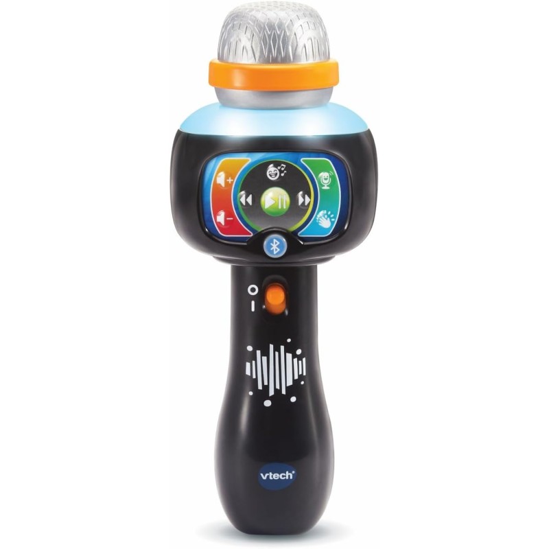 VTech - Microfono Magic Show, Microfono Karaoke per Bambini con 15 Canzoni, 5 Filtri Vocali Divertenti, Microfono Bluetooth, Reg