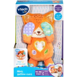 VTech - MinÃ¹, Gattino CucÃ¹, Gatto Peluche Interattivo con piÃ¹ di 35 Canzoni, Melodie, Frasi e Suoni, ModalitÃ  Musica e Natur