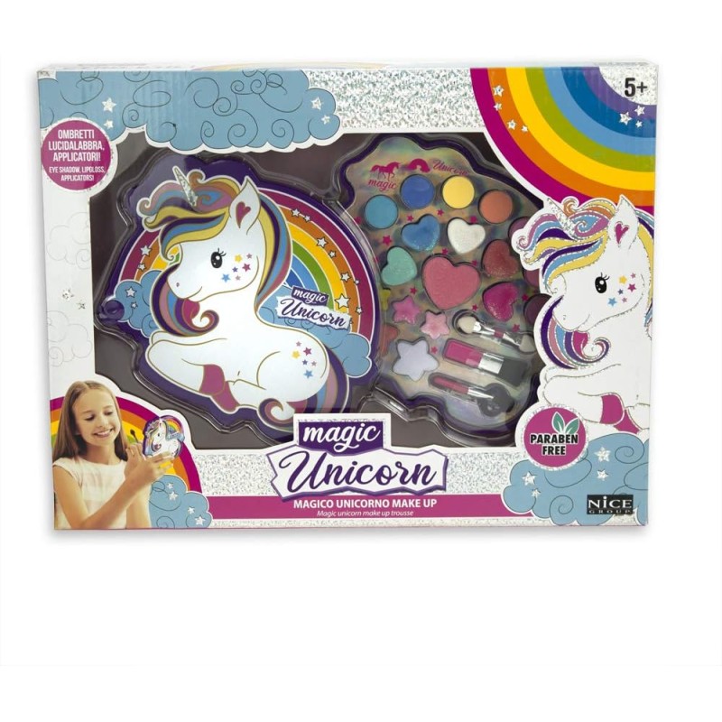 Nice Group - Magic Unicorn Make up Trousse, Set di Trucchi per bambini con Ombretti e Lucidalabbra, 02802