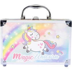 Nice Group - Magic Unicorn Case Make Up, Valigetta con Specchio e Set di Trucchi per Bambini, 16011