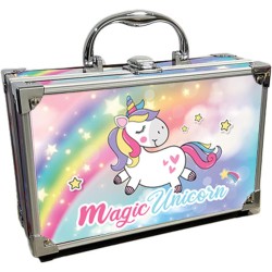 Nice Group - Magic Unicorn Case Make Up, Valigetta con Specchio e Set di Trucchi per Bambini, 16011