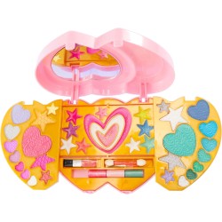 Nice Group - Pink It Double Heart Make Up, 1 Cofanetto di Trucchi a forma di Cuore con Ombretti, Lucidalabbra, Blush per Bambini