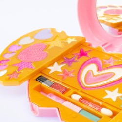 Nice Group - Pink It Double Heart Make Up, 1 Cofanetto di Trucchi a forma di Cuore con Ombretti, Lucidalabbra, Blush per Bambini