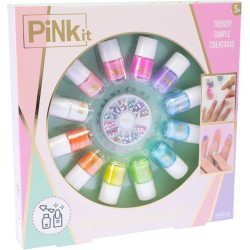 Nice Group - Pink It Rainbow Nails, 1 Set per Decorare le Unghie per Bambini, 40060