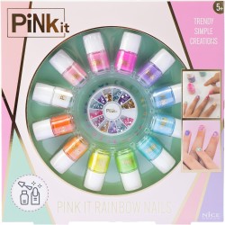 Nice Group - Pink It Rainbow Nails, 1 Set per Decorare le Unghie per Bambini, 40060