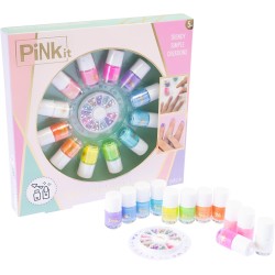 Nice Group - Pink It Rainbow Nails, 1 Set per Decorare le Unghie per Bambini, 40060