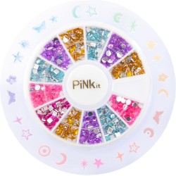 Nice Group - Pink It Rainbow Nails, 1 Set per Decorare le Unghie per Bambini, 40060