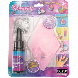 Nice Group - Gemmy UV Factory, Kit Refill per creare Gioielli Personalizzati e Multicolore, con Gel, Glitter, Vassoio in Silicon