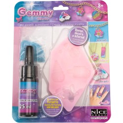 Nice Group - Gemmy UV Factory, Kit Refill per creare Gioielli Personalizzati e Multicolore, con Gel, Glitter, Vassoio in Silicon