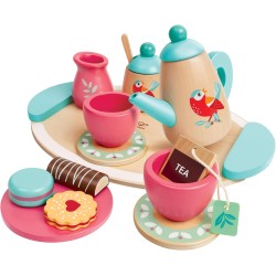 Hape - Servizio da tÃ¨ per bambini in legno, accessori da cucina, gioco di ruolo, dai 24 mesi in su, HAPE3207