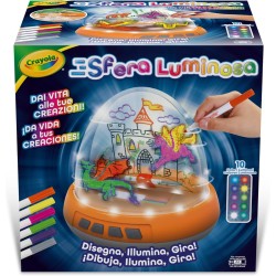 CRAYOLA - Sfera Luminosa, Set Motorizzato con Luci e Movimento per Creare Disegni su Due Livelli, 6 Pennarelli Gel Lavabili, Att