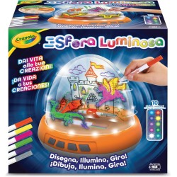 CRAYOLA - Sfera Luminosa, Set Motorizzato con Luci e Movimento per Creare Disegni su Due Livelli, 6 Pennarelli Gel Lavabili, Att