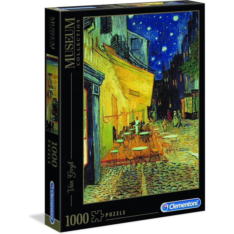 Clementoni - 31470 - Museum Collection Puzzle - Van Gogh, Esterno di CaffÃ¨ di Notte - 1000 Pezzi