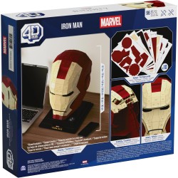 4D Puzzle - Kit di Modellismo per Puzzle 3D Marvel di Iron Man da 96 pezzi con Supporto, Elmo di Iron Man Decorazione da Tavolo