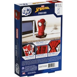 4D Puzzle - Kit di Modellismo per Puzzle 3D Marvel di Spider-Man da 82 pezzi con Supporto, Decorazione da Tavolo di Spider-Man, 