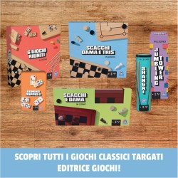 Editrice Giochi - Giochi da Tavolo Classici, Scacchi Dama e Tris, Scacchiera in Legno 3 in 1, Scacchiera Professionale