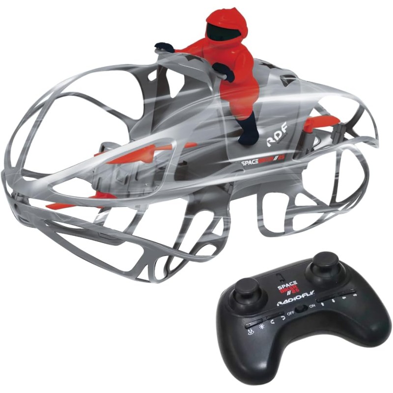 ODS - Radiofly, Space Biker // 25, Drone per Bambini con Giroscopio e Fermoposizione, Radiocomando 2.4 Ghz, 8 Funzioni, 3 Veloci