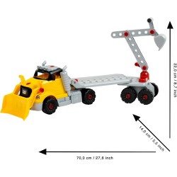 Theo Klein - 3252 Caterpillar - Camion svita-avvita 4 in 1 I Gioco di costruzioni con scatola degli attrezzi I Con escavatore e 