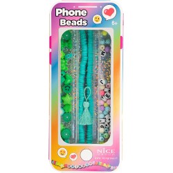 Nice Group - Perline Abc Phone Beads, Kit per Creare Catenelle o Decorazioni per Smartphone - assortimento colori - NICE87019